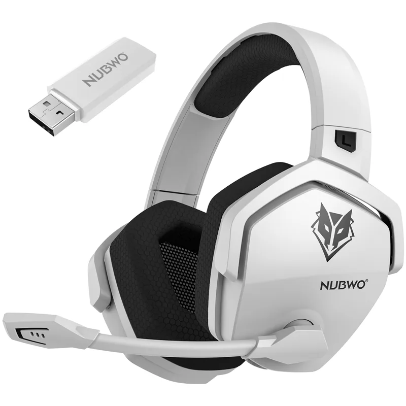 Gaming Headset 7.1 - Nubwo-デュアルワイヤレスゲーミングヘッドセット,5ms低遅延,7.1サラウンド,PC用encマイク,ps4,ps5,g06,2.4g