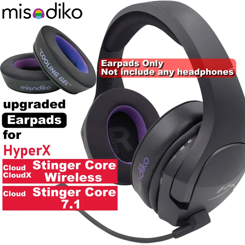 Gaming Headset 7.1 - Misodikoヘッドバンド/アップグレードされたイヤーパッドクッションの交換用hyperx cloud (cloudx) スティンジャーコアワイヤレス/7.1ゲーミングヘッドセット