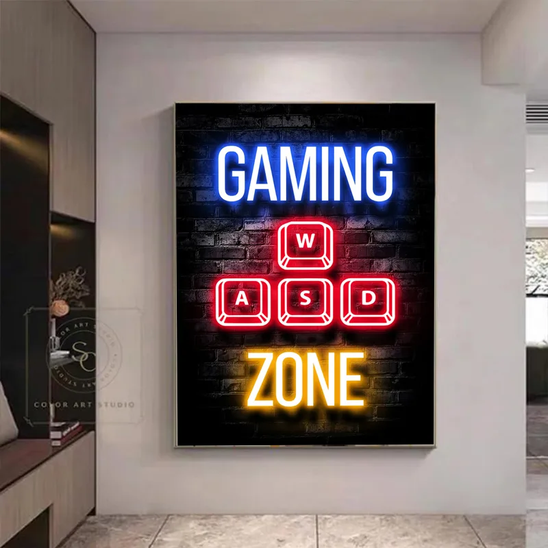 Esports Gaming Poster - ゲーミング愛好家向けの装飾ポスター、eスポーツルーム、インターネットカフェ、ゲームテーマの寝室の壁アート絵画に最適です。