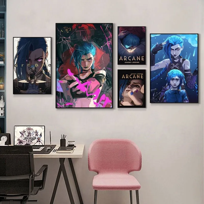 Esports Y Gaming - Arcane Jinx クローズアップポスター フレームなしキャンバス HD プリント、E