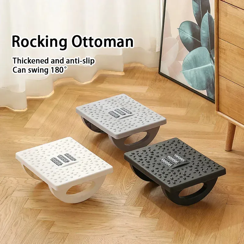 Footrest Under Desk - 1PC デスク下フットレスト ロッキングフットスツール マッサージローラー付き フットレスト 足のリラックス循環