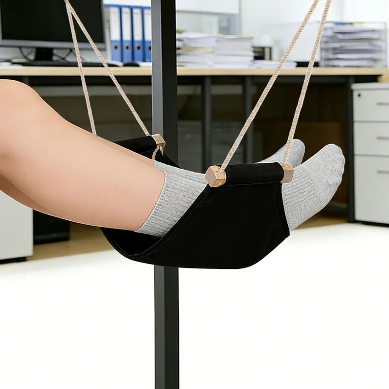 デスク下フットハンモック 調節可能な吊り下げデザイン プレミ - Footrest Under Desk のレビューと価格