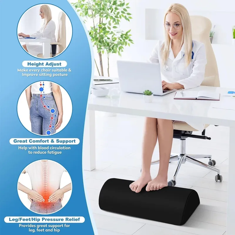 職場のデスクの下用フットレスト1個 - 低反発フォーム付き人 - Footrest Under Desk のレビューと価格