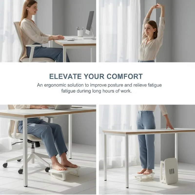 人間工学に基づいたデスク下フットスツール、マッサージローラー - Footrest Under Desk のレビューと価格