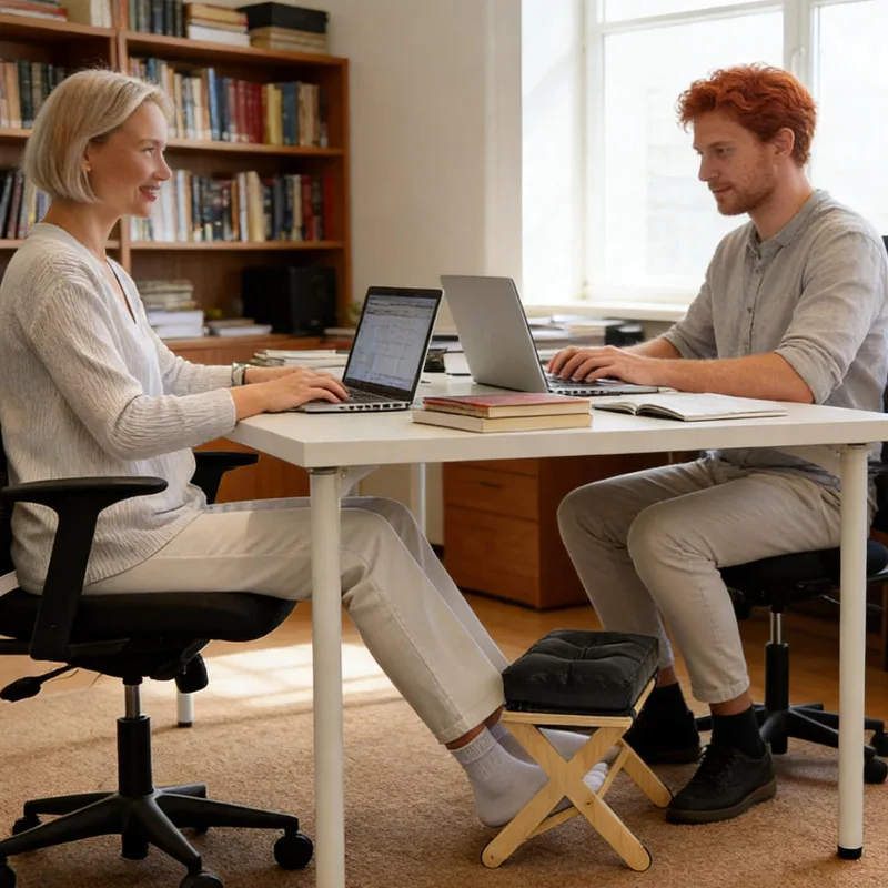 デスク下フットレスト木製二層滑り止め人間工学に基づいたフット - Footrest Under Desk のレビューと価格