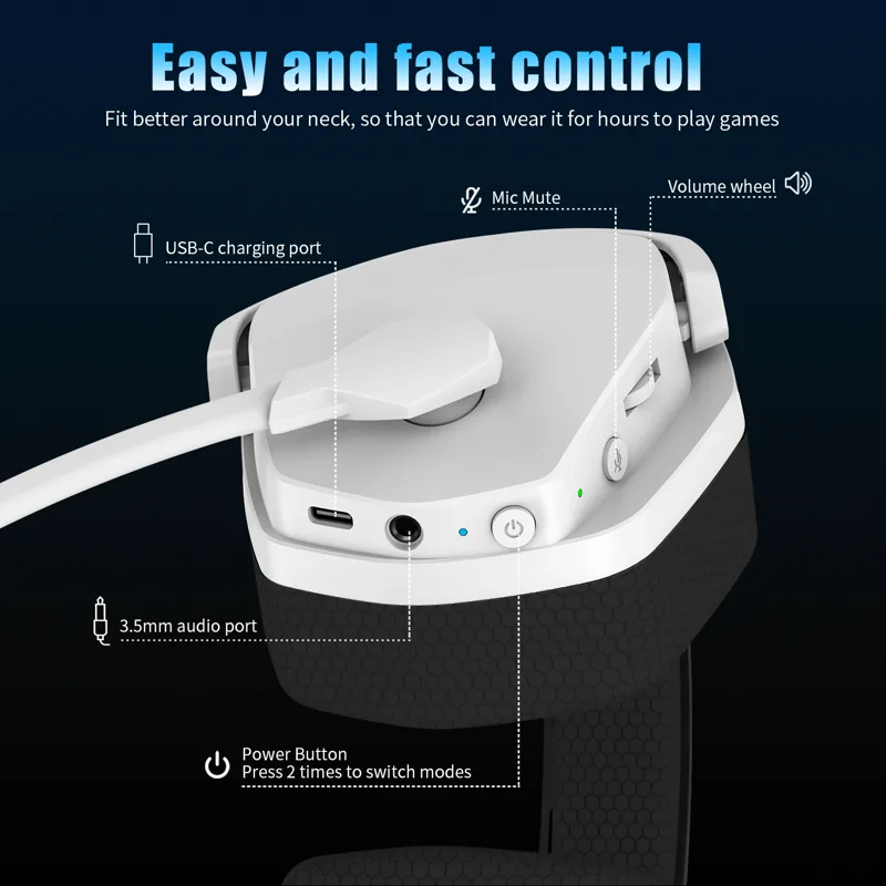 Nubwo-デュアルワイヤレスゲーミングヘッドセット,5ms - Gaming Headset 7.1 のレビューと価格