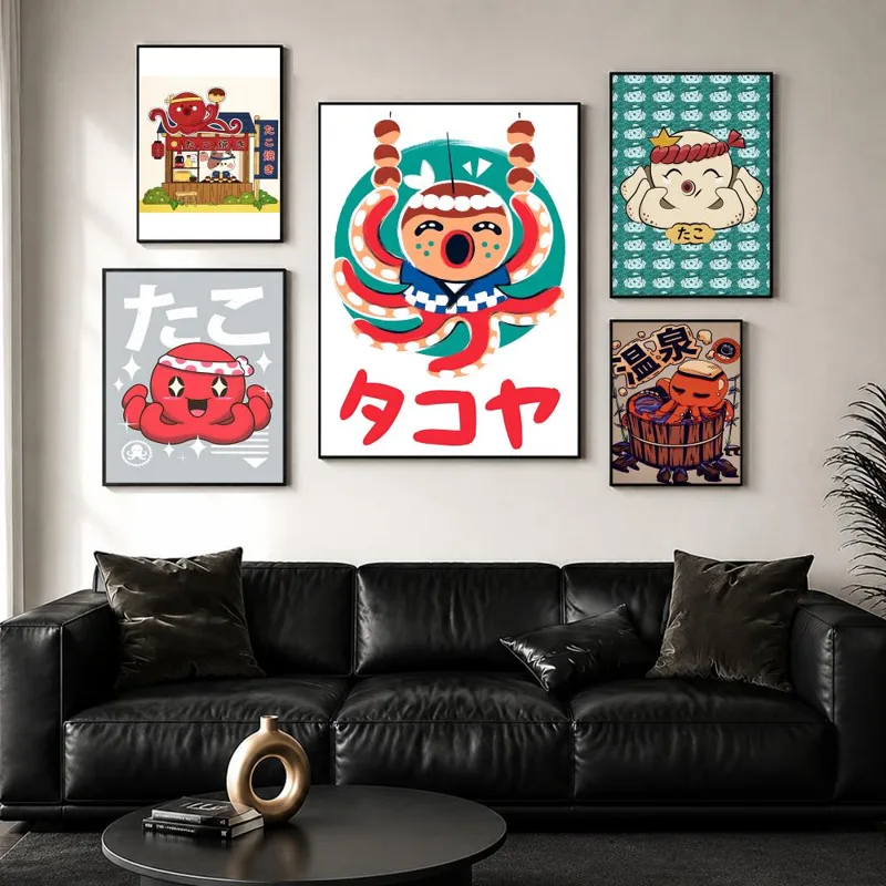 かわいいたこ焼きポスター ウォールポスター 自己粘着式 防水 - Esports Gaming Poster のレビューと価格