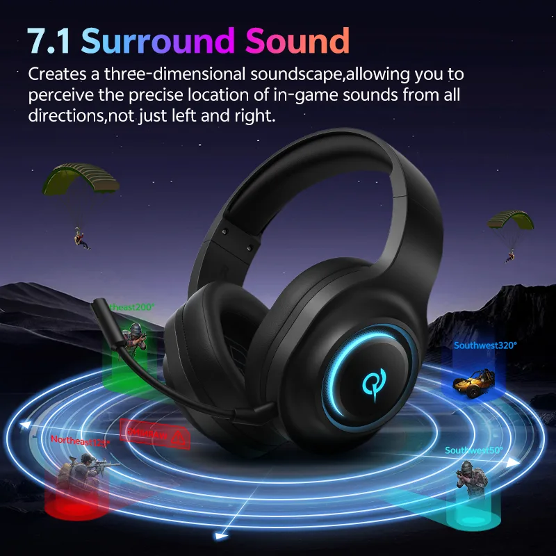 QCY Heroad V200 BH25H4GMA ゲーミン - Gaming Headset 7.1 のレビューと価格