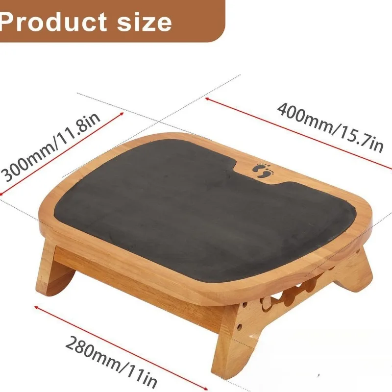 無垢材フットレスト調節可能なデスク下フットスツール竹製バスル - Footrest Under Desk のレビューと価格