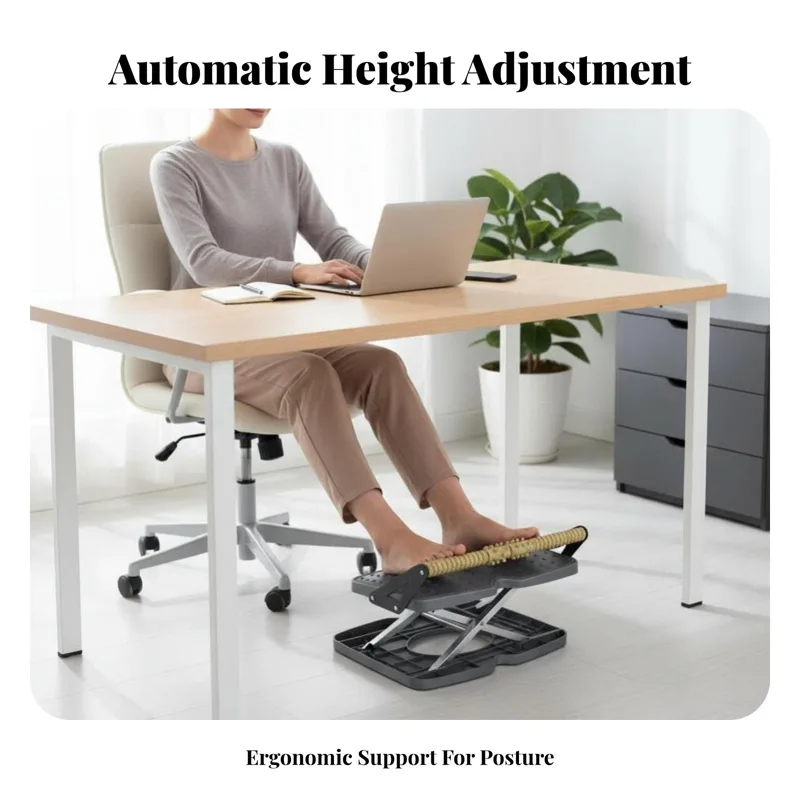 調節可能なパッド入りフットスツール、滑り止め表面、調節可能な - Footrest Under Desk のレビューと価格