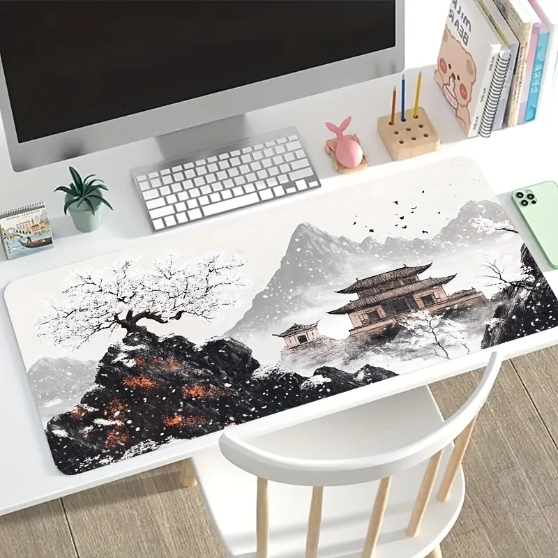 大型中国風雪山古建築ゲーミングマウスパッド滑り止め拡張eスポ - Esports Gaming Pc Build のレビューと価格