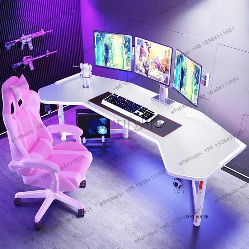 白いコンピューターデスク オフィス家具 デスクトップコンピュ - Esports Gaming Furniture のレビューと価格