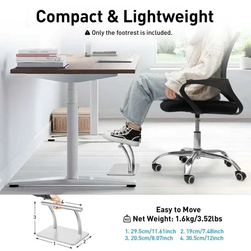 職場のデスクの下用のステンレススチール製フットレスト、理髪店 - Footrest Under Desk のレビューと価格