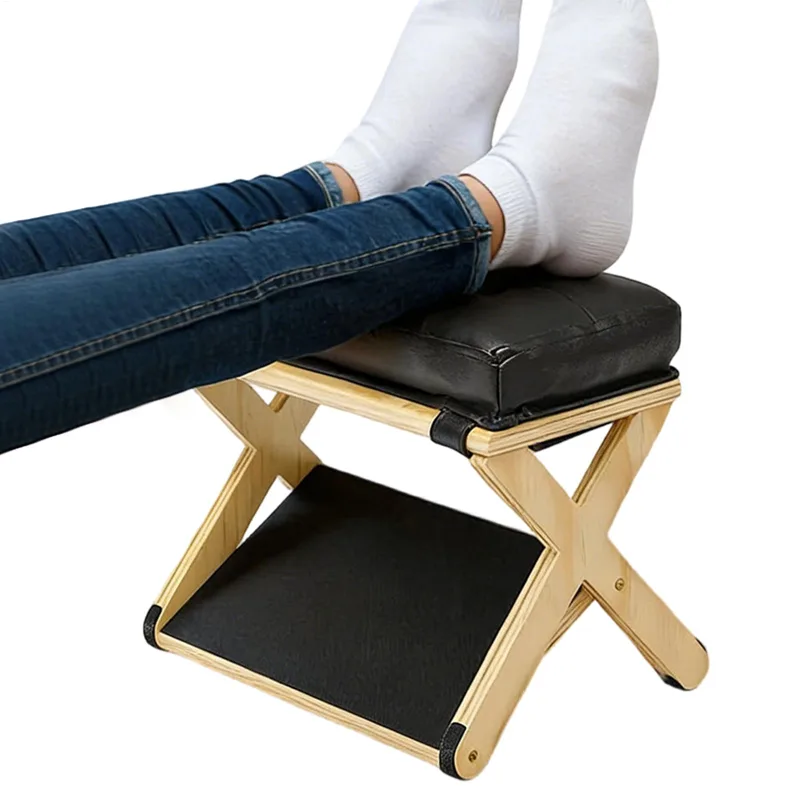 デスク下フットレスト 木製二層式滑り止め人間工学に基づいたレ - Footrest Under Desk のレビューと価格